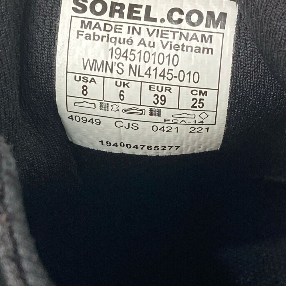 Sorel Kinetic Women's Size 8 Rnegd Lace Black White Sneaker Women's Athletic - Picture 4 of 14